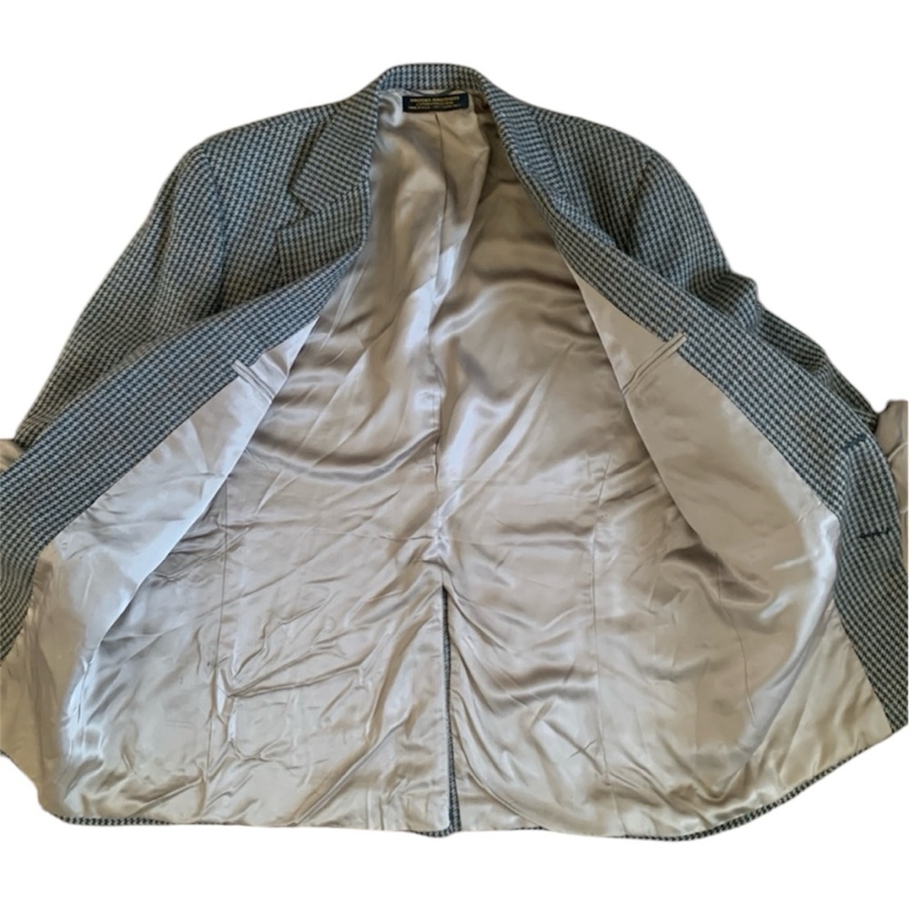 Brooks Brothers Classic Brown Houndstooth Blazer Jacket Size 42 - Picture 4 of 10